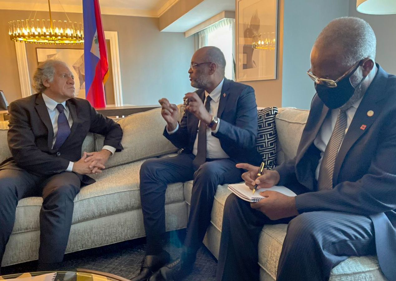 La rétablissement d'un climat de sécurité en Haïti était au menu d'une rencontre entre Ariel Henry et Luis Almagro
