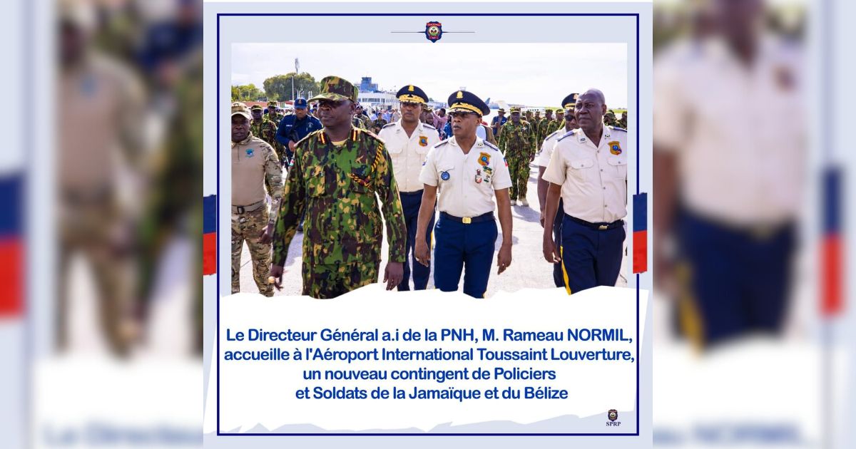 Arrivée d’un nouveau contingent de policiers et soldats de la Jamaïque et du Belize pour renforcer la sécurité en Haïti