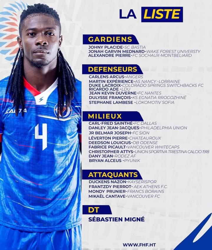 Haïti : Sébastien Migné dévoile sa dernière liste pour la Ligue des Nations avec le retour de Jean Kevin Duverne du FC Nantes