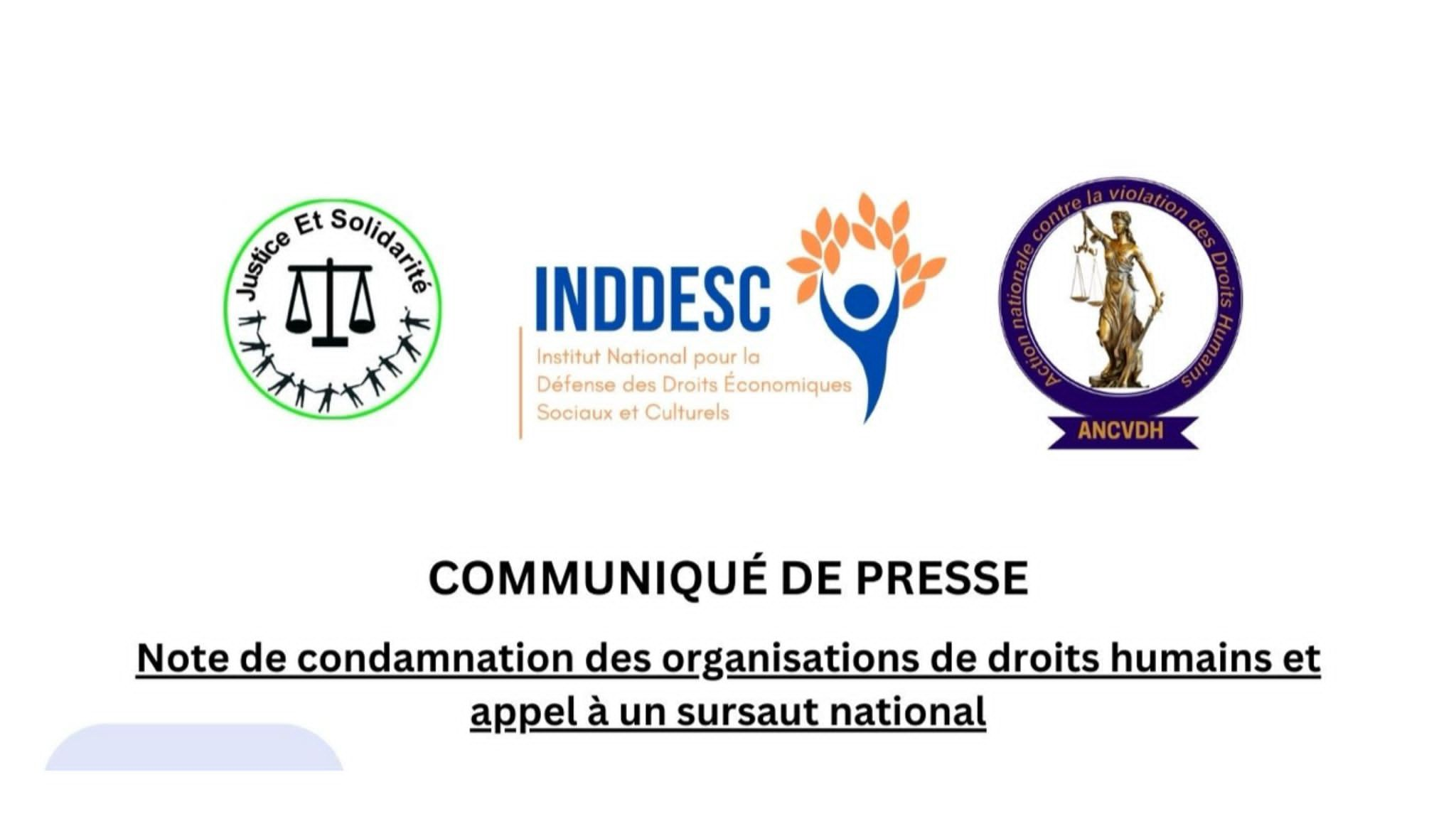 INDDESC et d'autres organisations de droits humains dénoncent l’insécurité et réclament des mesures immédiates